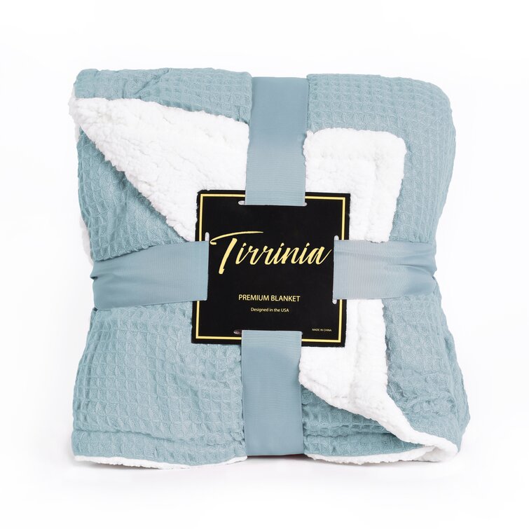 Tirrinia Knit Sherpa Throw Blanket for Couch Sofa 50 x 60 inches